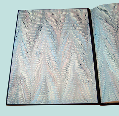 inside option of a premium book with marbling