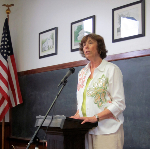 Populore client giving a talk to promote her book